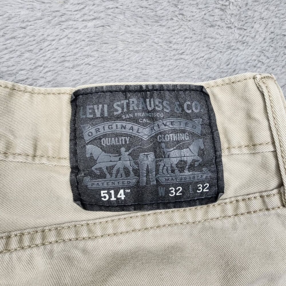 Levis Mens 32x32 Beige 514 Pants Straight Fit Casual Cotton Jeans Style - Picture 6 of 10